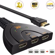 BESIUNI 4 K * 2 K 3D Mini 3 ports HDMI commutateur 1.4b 4 K commutateur HDMI séparateur 1080 P 3 en 1 sortie Port Hub pour DVD HDTV Xbox PS3 PS4(China)