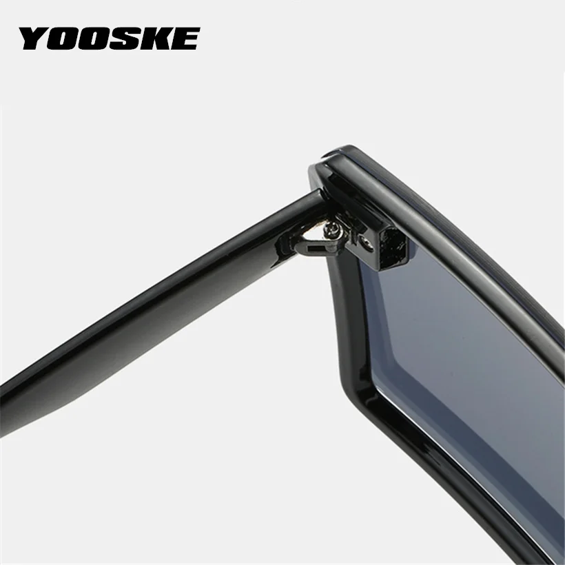 YOOSKE Brand Oversized Sunglasses Women Men Vintage Gradient Sun Glasses Shades Retro Big Frame Flat Top One Piece Eyewear