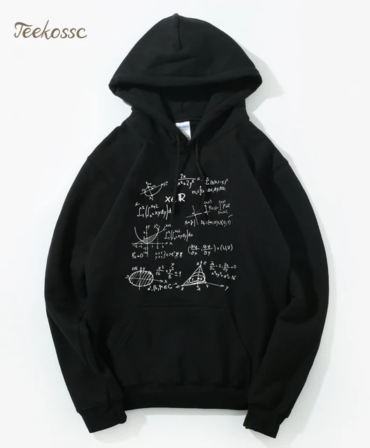 Best Offers Adult Science Funny Math Formulas Hoodie Hoodies Sweatshirt Men 2018 Winter Autumn Hooded Hoody Harajuku Divertida Sportswear
