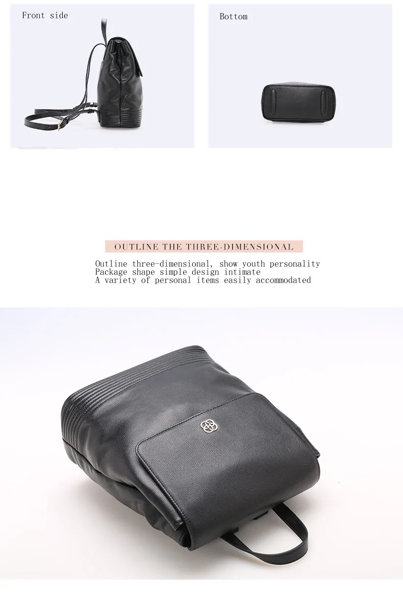 Fashion Design Women Backpacks 100% Natural Cow Leather Ladies Tote Bag School Bags Teenagers Girls Big Capacity Versatile Bag  (_08