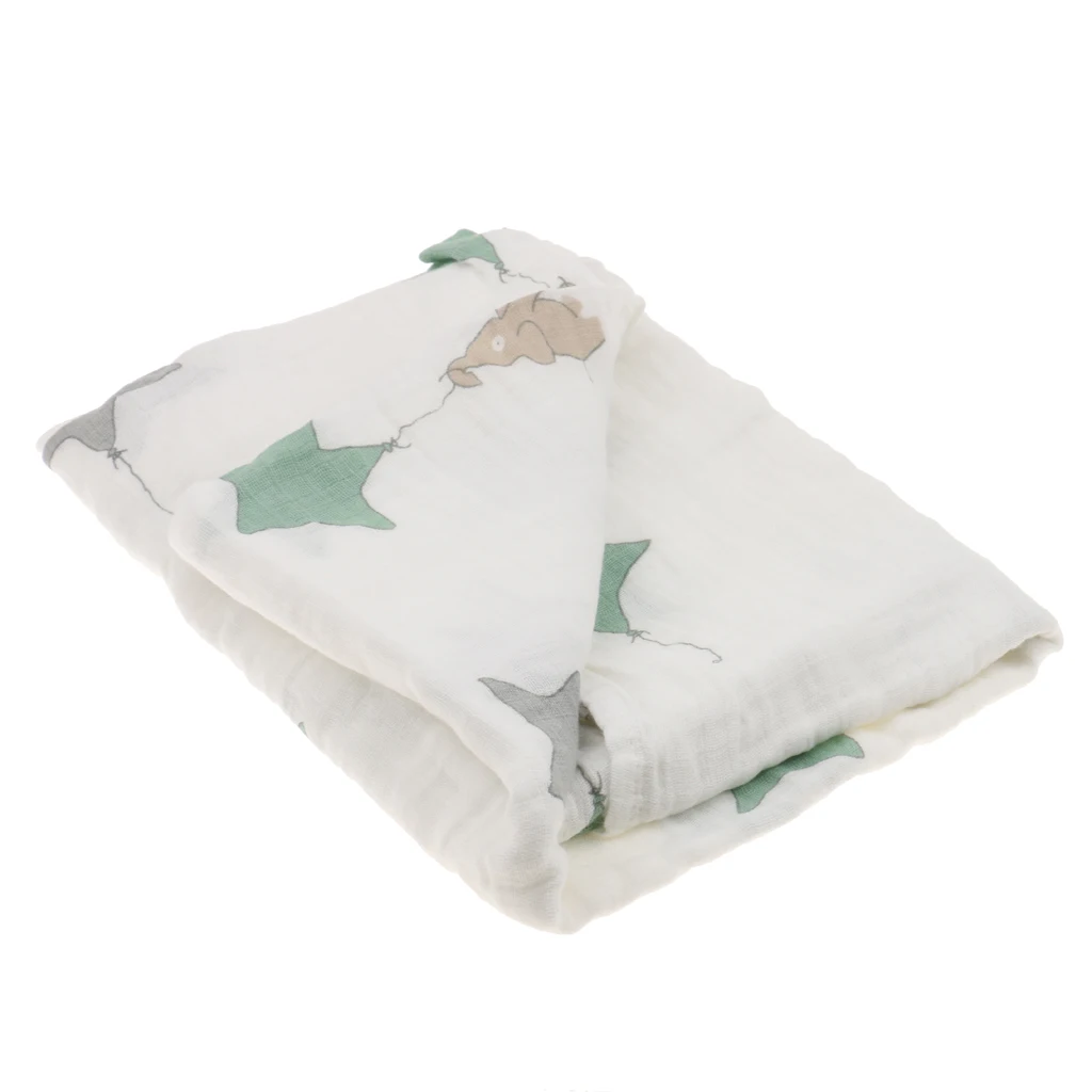One Piece Muslin Cotton Blanket Infant Baby Bedding Blanket Swaddle Bath Towel Stars for Buggy Pram Car Seat Sling Cot Crib