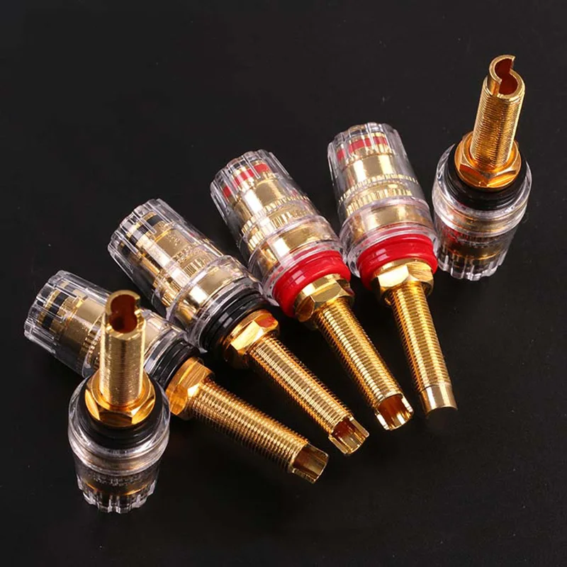 

1 Pair Banana Plugs Couple Terminals Red Black Connector HiFi Amplifier Terminal Binding Post Banana Speaker Plug Jack