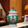 Antique Enamel Ceramic General Tank Vase Royal Flowers Hat-covered Ginger Jars Ornament Creative Gift ginger jar 5