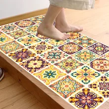 Плитка с марокканским узором, стильный напольный коврик, ковер, наклейка для ванной, гостиной, кухни, ванной комнаты, противоскользящий 3D напольный коврик, домашний ковер DB001