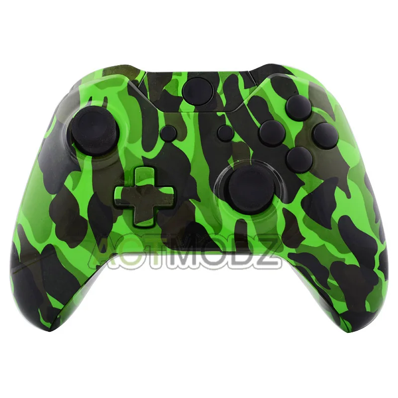 Green Camouflage Patterned Full Shell Case Buttons for Xbox One