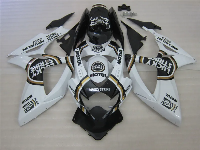 Форма для литья под давлением кузовных работ комплект обтекателей Suzuki GSXR600 06 07 Классический белый черный