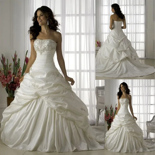 Wedding Dress Tube Top Type Full Body Ruffle Embroidered Slim
