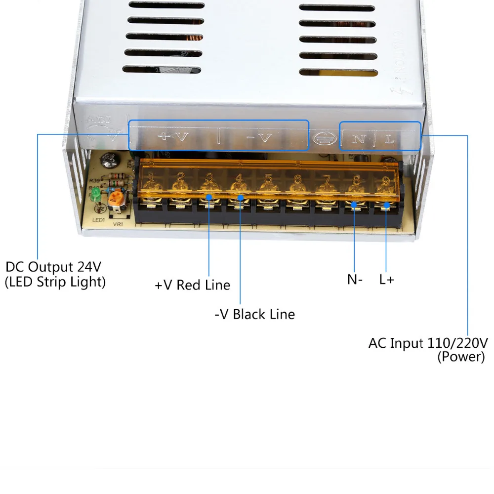 AC 110V 220V к DC 24V 14.6A 350W импульсный источник питания адаптер конвертер трансформатор