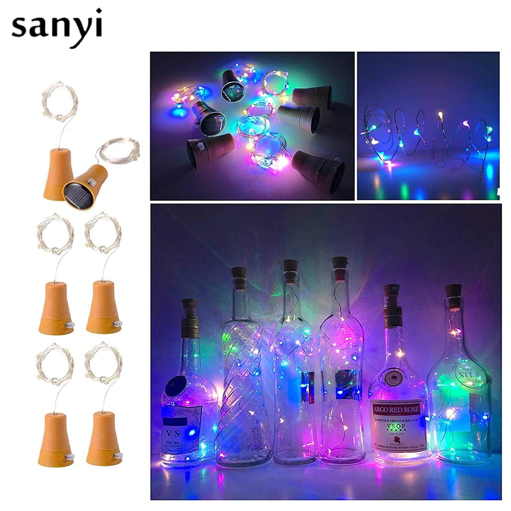 10pcs Solar Cork Wine Bottle Stopper Copper Wire String Fairy Lights Lamps Outdoor Party Decoration Home decor | Лампы и освещение