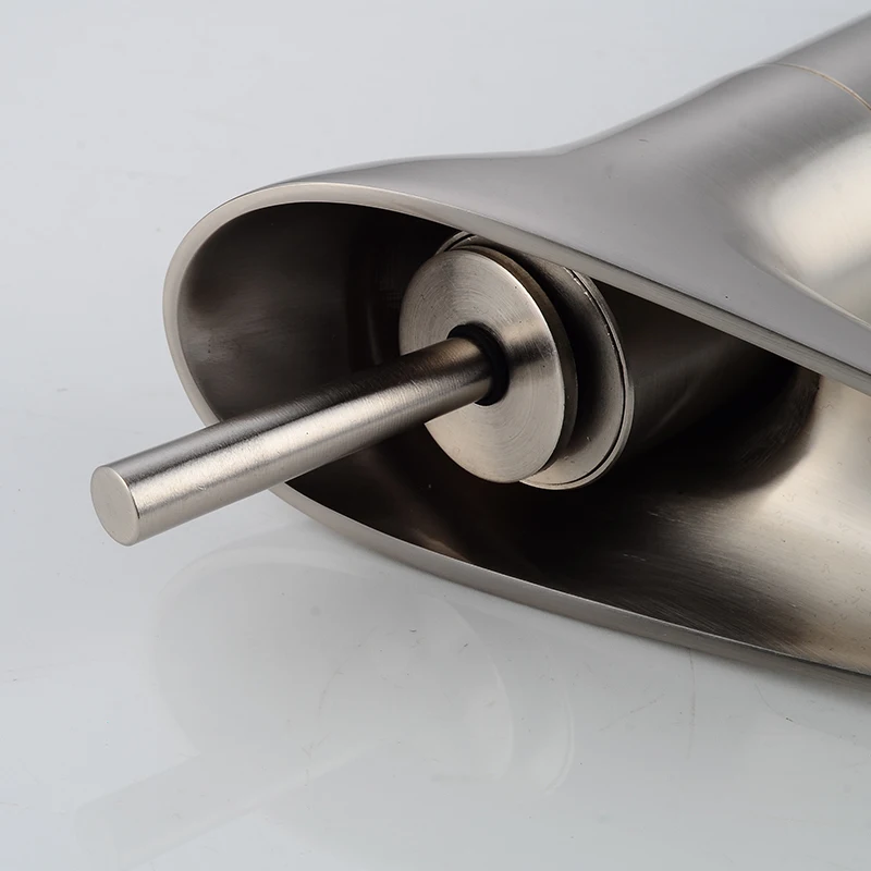 شحن مجاني فاخر الحديثة فرشاة النيكل النحاس شلال صنبور حوض الحمام الغرور بالوعة خلاط واحدة ليفر DONA4033D شحن مجاني فاخر الحديثة فرشاة النيكل النحاس شلال صنبور حوض الحمام الغرور بالوعة خلاط واحدة ليفر DONA4033D