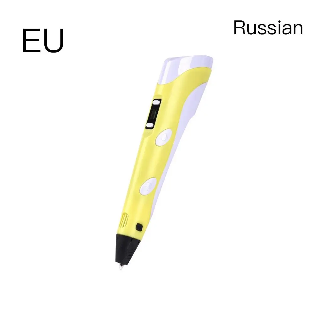 

3D Printing Brush Second Generation Children Innovative Graffiti Pen DIY Painting Pen Yellow Russian Language EU Plug