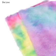 She Love 21X29 см градиент цвета радуги PV мех стекаются ткань для сумки луки DIY материалы украшения
