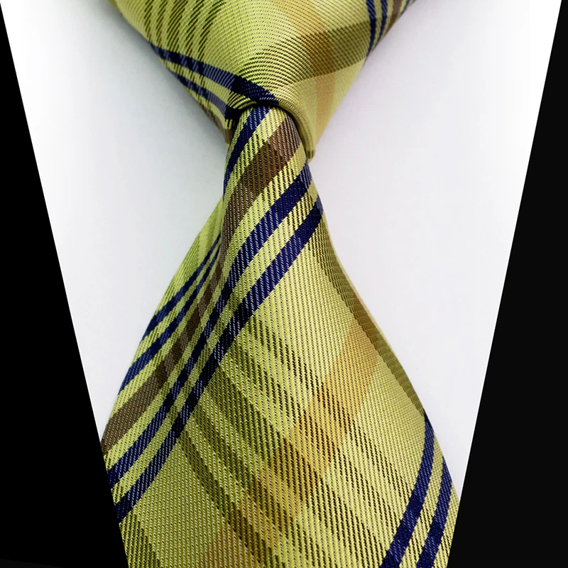 50Pcs/Lot Mens Ties Plaid Silk Polyester Neck Tie Woven Fashion Men