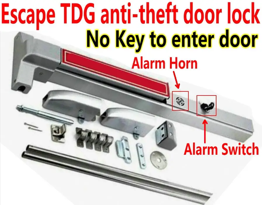 Sky and earth lock Emergency Escape door lock,FireProof Door locker