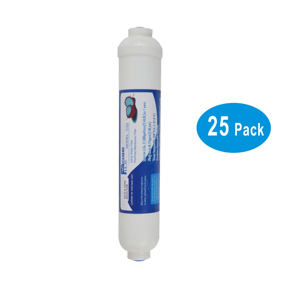 

Pack of 25 : Inline Carbon Filter 2in. x 10in. - Reverse Osmosis System/Refrigerator/ Water Cooler Applications