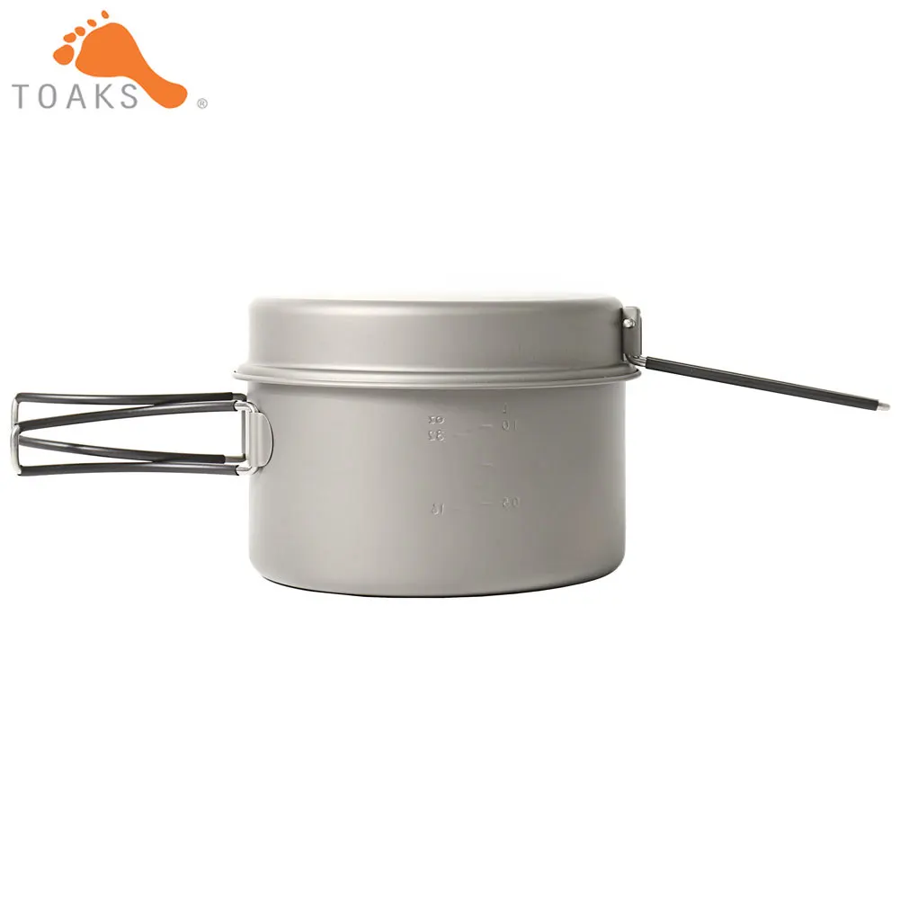 TOAKS CKW-1350 de Camping al aire libre Pan senderismo utensilios de cocina mochila cocina Picnic tazón olla Pan con plegado manejar