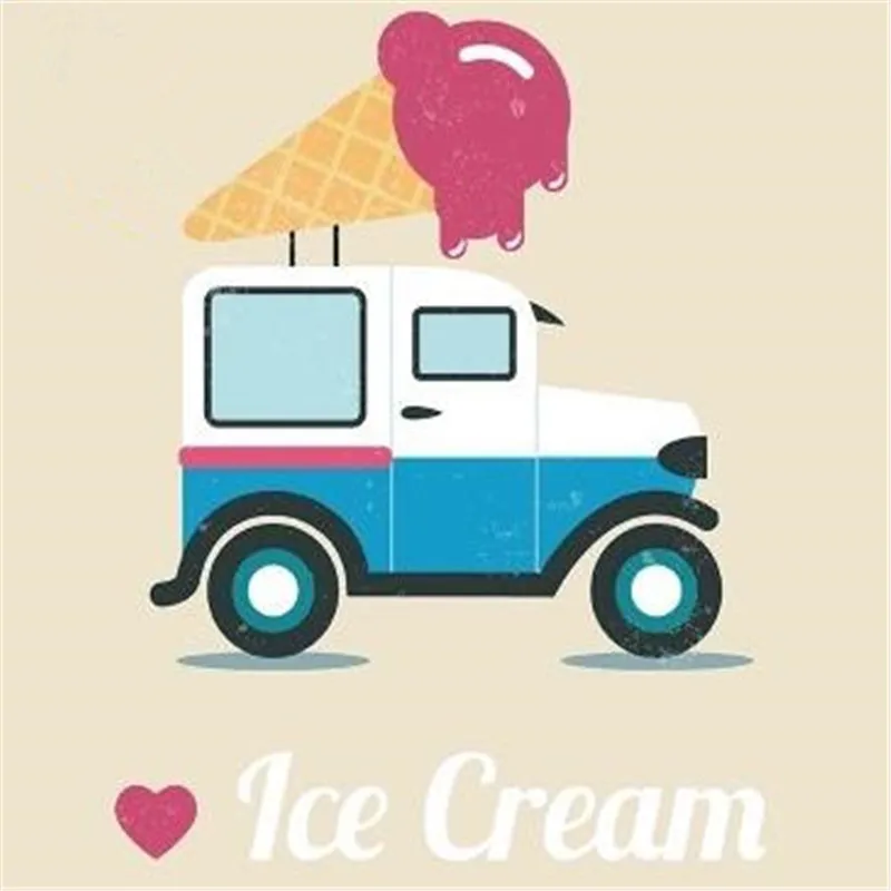 

Ice cream car PVC Patch deal with it Clothes Heat Transfer Printing Diy T shirt girl iron on patches for clothing baby Stickers