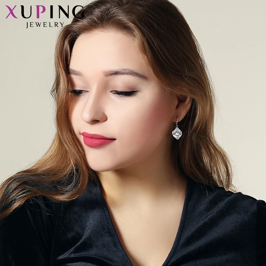 Xuping модные роскошные женские серьги подвески с синтетическим кубическим