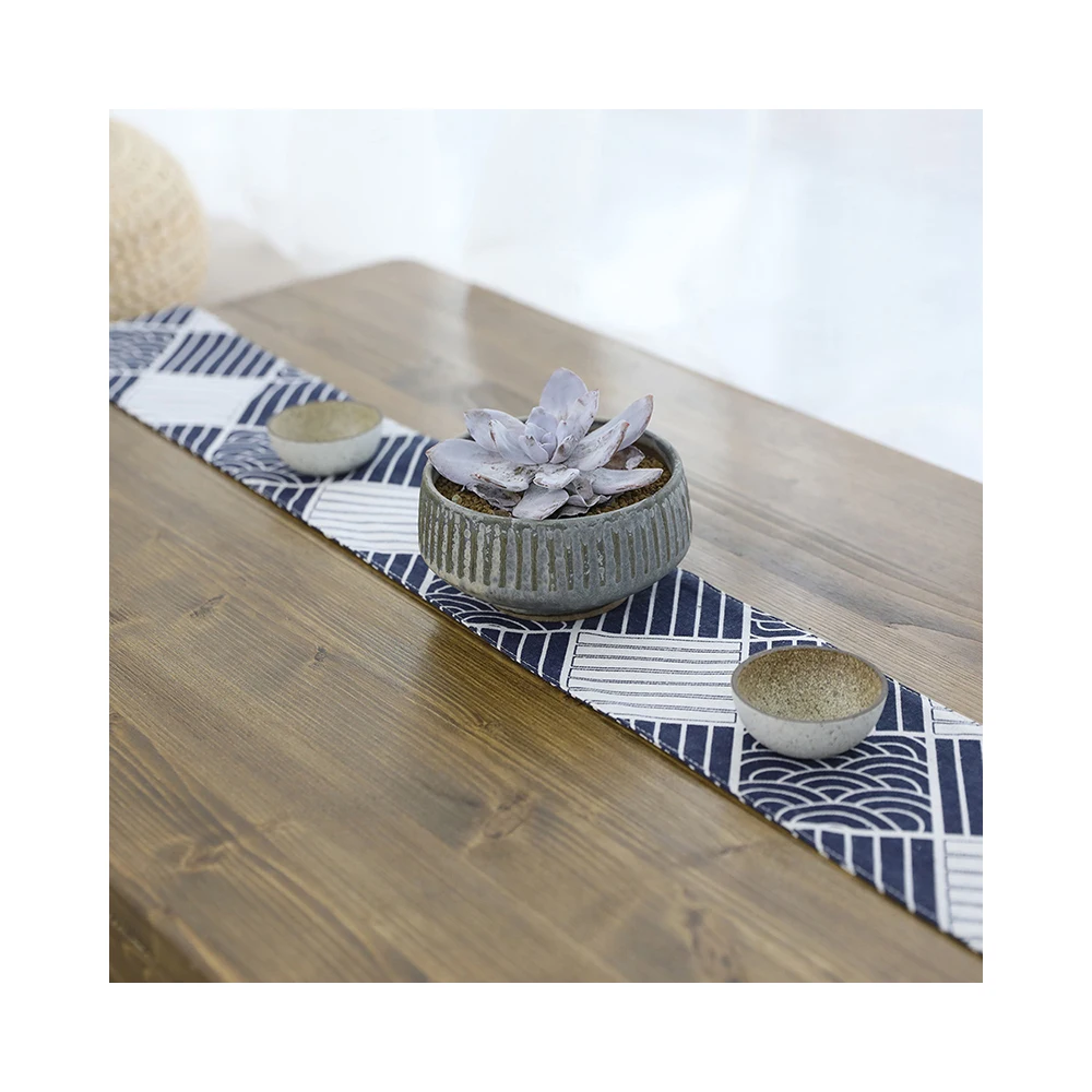 Lychee Japanese Wave Pattern Table Runner Creative Simple Table Runner For Wedding Party Home