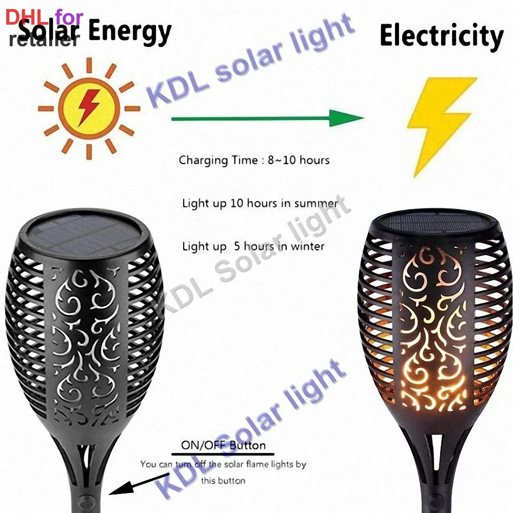 

4pcs/lot Solar 96LEDs Lawn Dancing flame Torch Lights radar 3 working mode New Solar flickering camp lantern landscape decor La