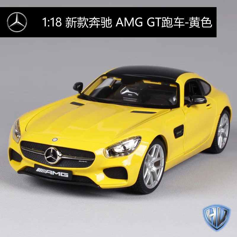 1:18 оригинальные литые из сплава модели Maisto для автомобилей домашний декор имитация автомобилей mkd2 для детей McLaren/Benz SLS AMG - Цвет: benz AMG GT-yellow