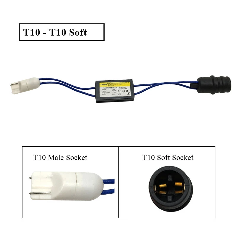SKYJOYCE 2pcs Hard Soft T10 BA9S LED Resistor CANBUS Decoder BA9S to T10 Warning canceller 12V OCB NO Error W5W load resistors  (2)