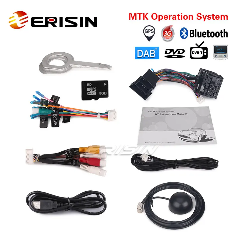Erisin ES7147A Wince 6 0 2 Din 7 дюймовый автомобильный DVD плеер MTK GPS Sat Nav 3G DAB + Bluetooth система для
