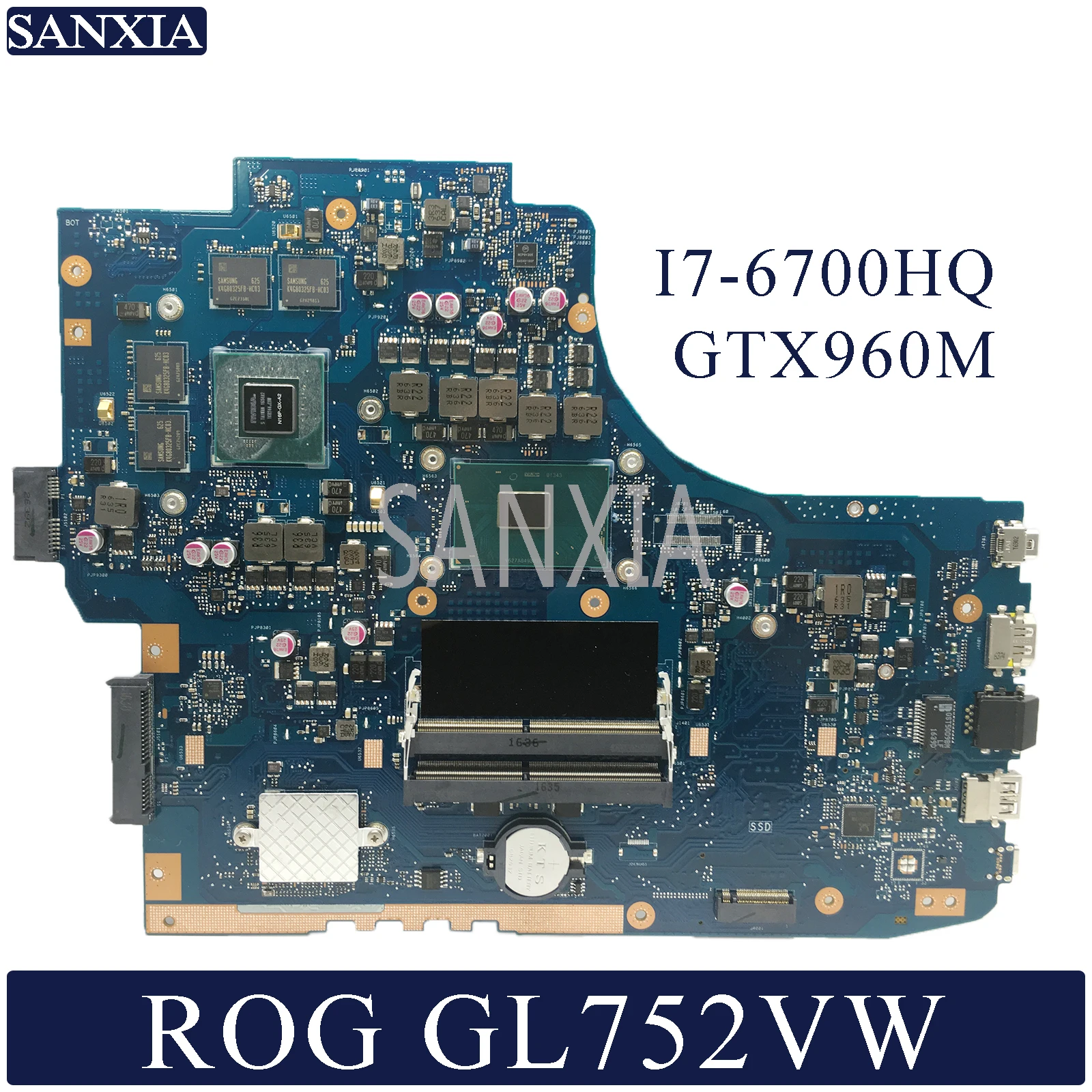 KEFU محمول اللوحة الأم ل ASUS ROG GL752VW اختبار اللوحة الأصلية HM170 I7-6700HQ GTX960M-2GB/4 GB KEFU محمول اللوحة الأم ل ASUS ROG GL752VW اختبار اللوحة الأصلية HM170 I7-6700HQ GTX960M-2GB/4 GB