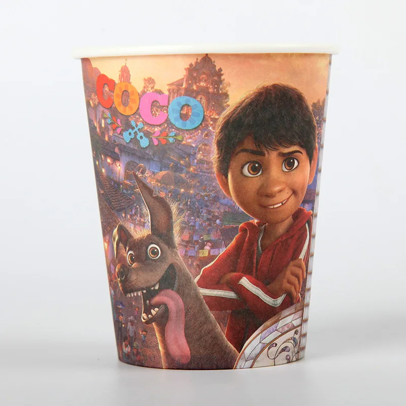 24 шт. Дисней посуда тарелка+ чашка набор для 12 детей COCO тема Miguel Дети День рождения украшения поставки