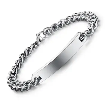 

Wholesale fashion jewelry trade smooth titanium couple bracelet to join Europe