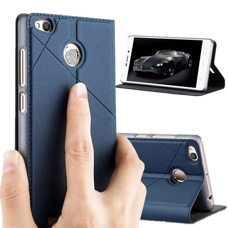 Antiknock Phone Case For Xiaomi Redmi 3 S PRO Ulthin Flip Stand PU Leather Silicon Cover 3s pro Clamshell Holster With Card Slot
