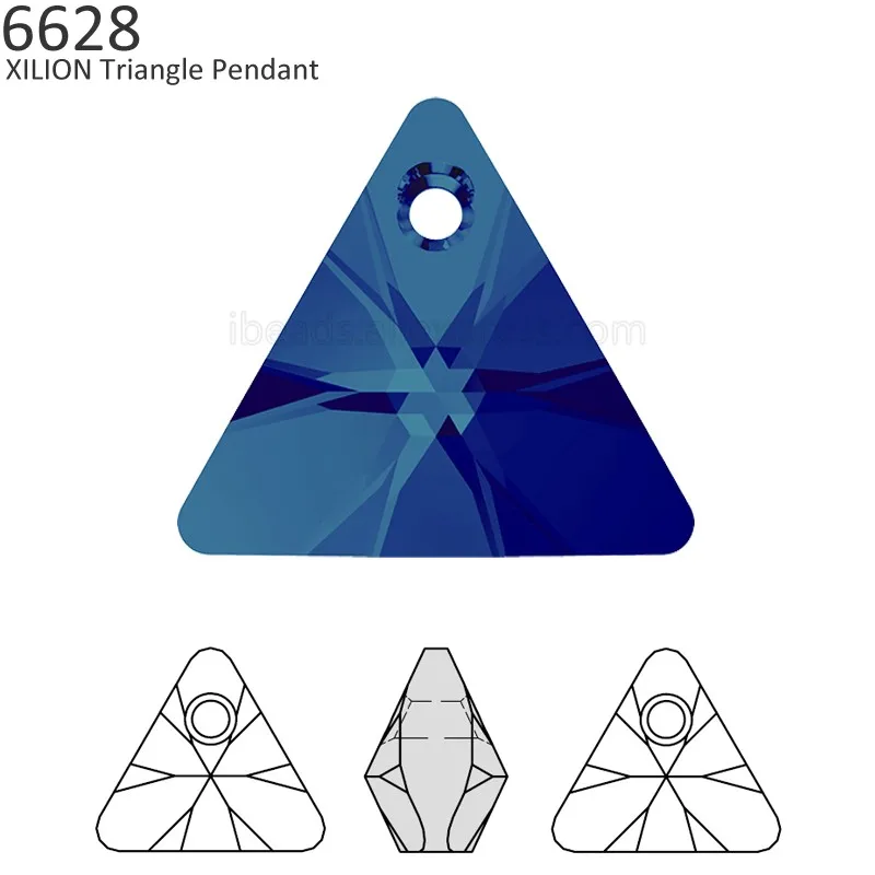 

(1 piece) 100% Original Crystal from Swarovski 6628 XILION Triangle pendant from Austria rhinestone beads for DIY jewelry making