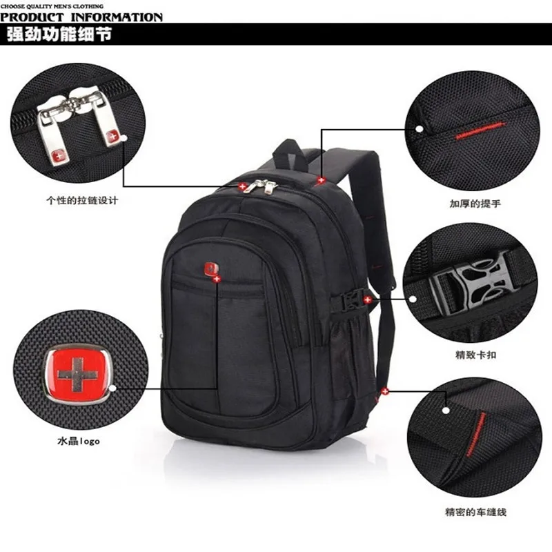Suissewin Mochila de viaje de 17 pulgadas para hombre, Mochila suiza, Equipo Impermeable, multifunción, Mochila de negocios, para ordenador portátil turístico, Mochila
