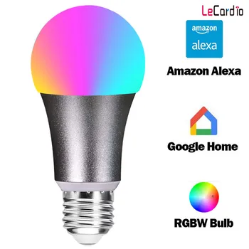 

New E27 E26 B22 WiFi Bulb LED Smart Home Light Bulb RGBW Wake Up Lamp Multicolor Dimmable Compatible Alexa Google Assistant