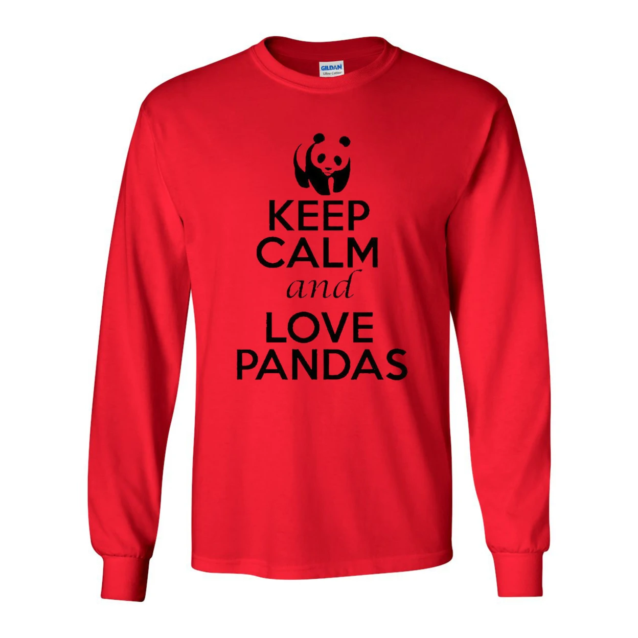 Long Sleeve Adult T-Shirt Keep Calm and Love Red Pandas (4)