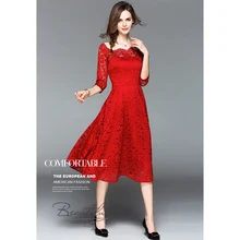 

2018 Women Elegant Lace Dress Ladies Summer Maxi A-Line Dress