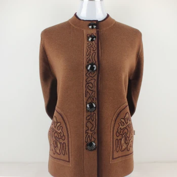 

2020 In the elderly women winter thick new knitted cardigan cashmere sweater
