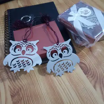 

300 pcs/lot Owl Book Markers Birds with Tassels Metal Bookmark Book Page Holder Stationery for Kids Gift office School supplies
