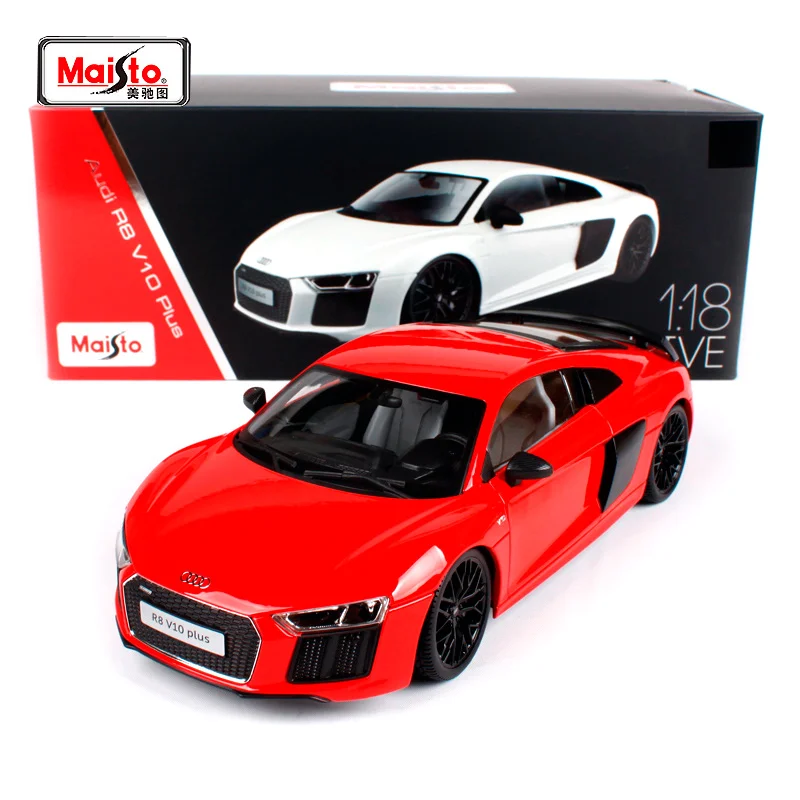 Спортивный автомобиль Maisto 1:18 Audi R8 V10 PLUS модель литая под давлением игрушечная
