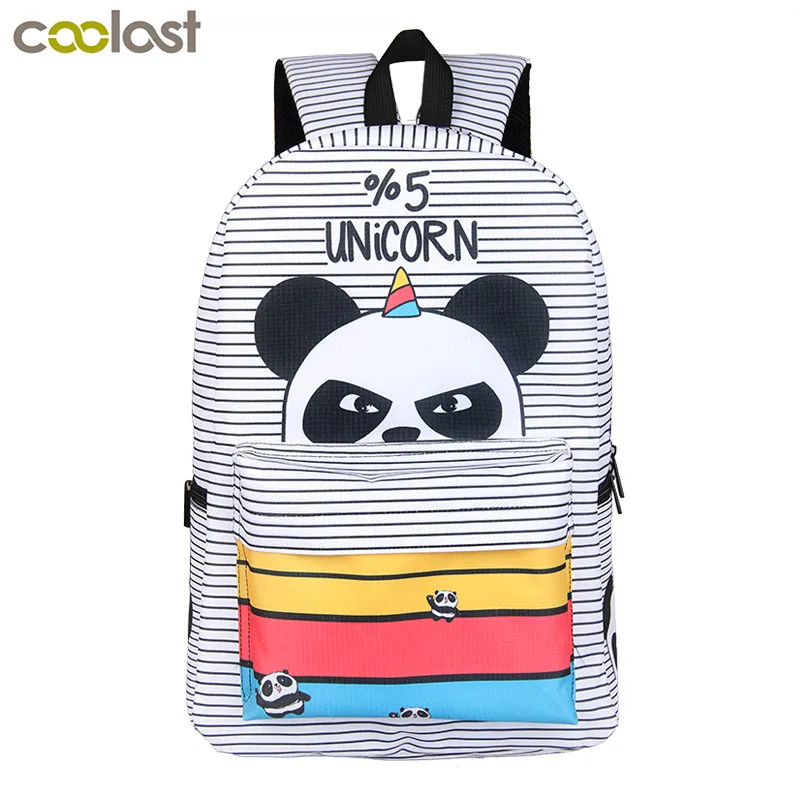 Kawaii 5 процентов Единорог панда рюкзак для девочек-подростков детские школьные сумки мультяшный рюкзак для детей сумка для книг школьные сумки подарок - Цвет: PANDA00
