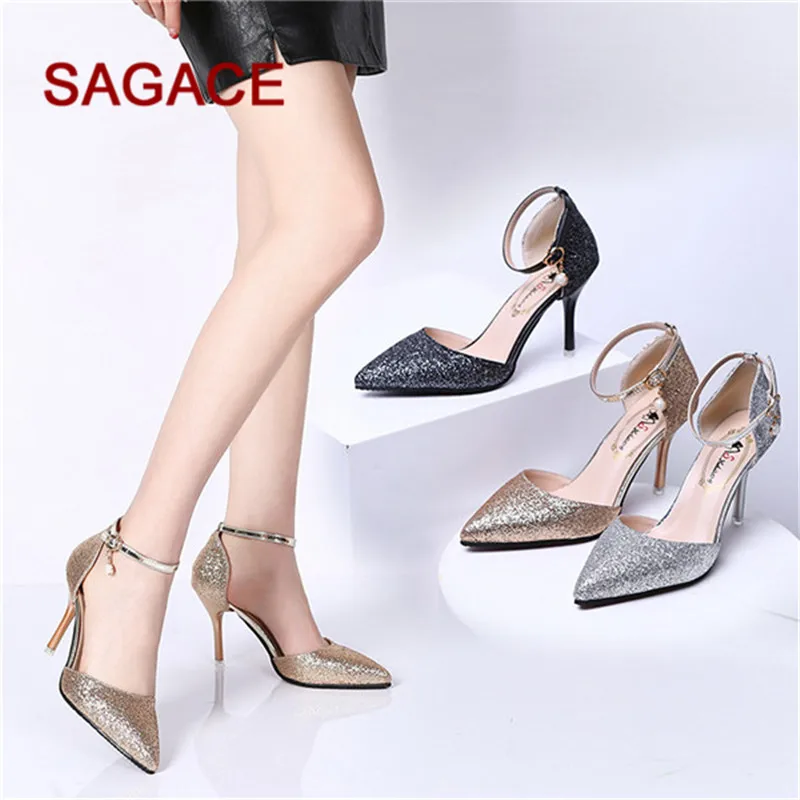 

HB@Women's Wild High-Heel Shoes Spring And Summer New Sexy Pointed High Heels Stiletto Sandals Wedding Shoes Wild Women's Shoes