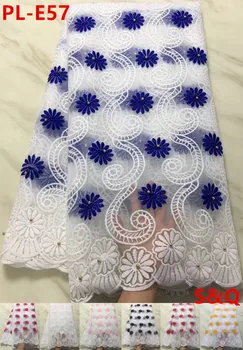 

5yards latest african laces african french lace fabric high quality african lace fabric nigerian lace fabrics for dress PL-E57