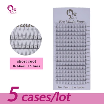

J&S Jeyelash 3D short stem pre made fans 5trays natutal false mink silk eyelash