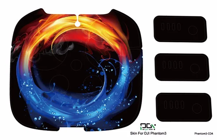 PGY DJI Phantom 3 Accessories Phantom3 Stickers 3M Graphic Wrap Skin Skins Decals Quadcopter Drone Parts
