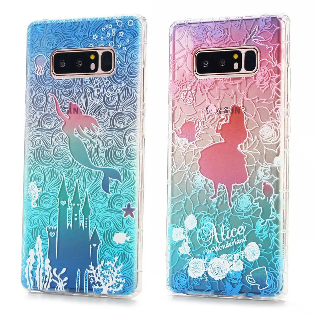 

For Samsung Galaxy Note 8 Case Alice Mermaid Painting Soft Silicon Back Cover Case For Note8 6.3inch Cute Case Transparence
