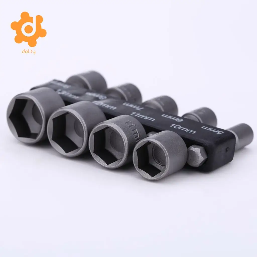 9 Piece Hex Socket Set Metric, 5mm-13mm, Chrome-vanadium Bit, 1/4 Drive