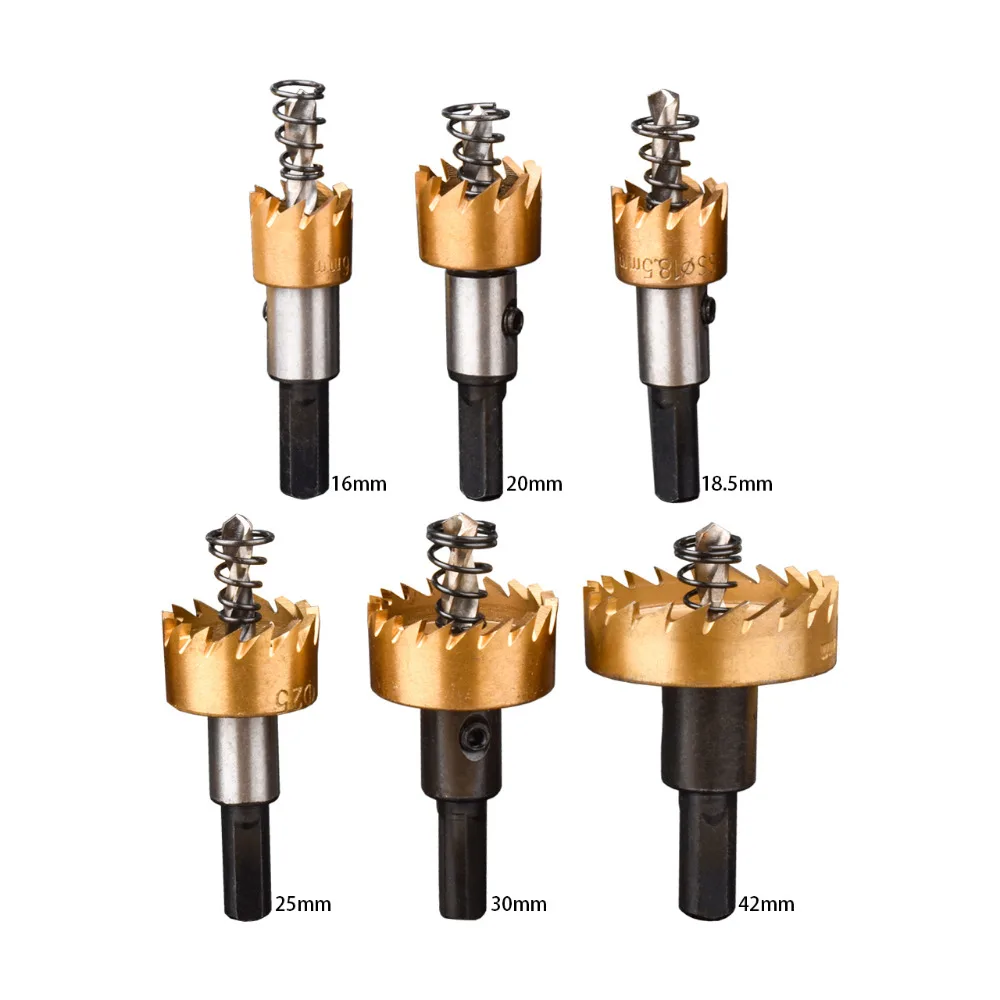 

1pc HSS Titanium Hole Saw Drill Bit Set 12-30mm HSS Hole Saw Drill Sheet Reamer Woodworking Tool