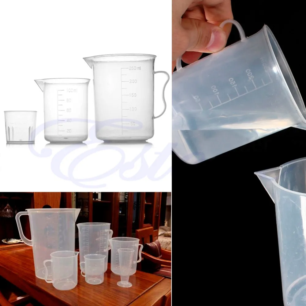 

20/100/250ML Plastic Lab Test Measuring Mug Jug Cup Graduated Cooking Kitchen