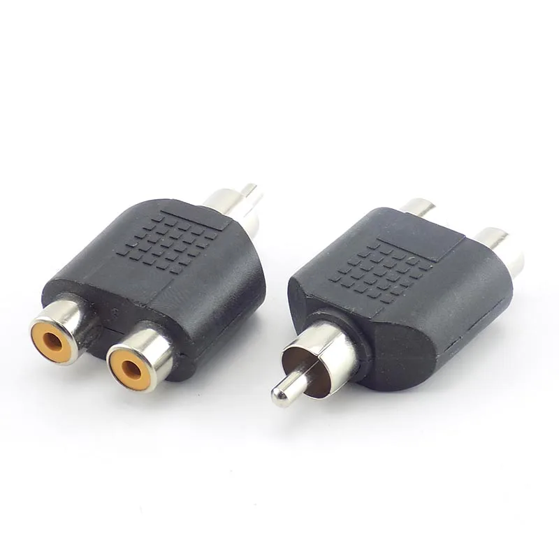 

RCA Male to 2 RCA Female Adapter AV Audio Plug IN-LINE POE Splitter Audio Converter Connector for CCTV Camera Security System