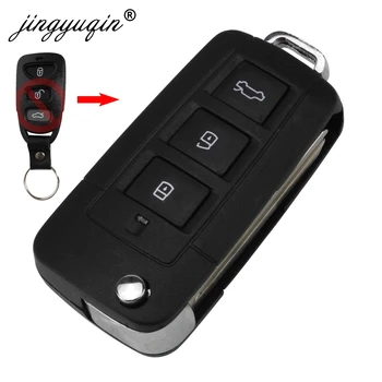 

jingyuqin 10pcs 3/4 Button Modified Remote Key Shell For Kia for Hyundai Elantra Sonata Genesis Car Key Case Fob HYN10 HYN14R
